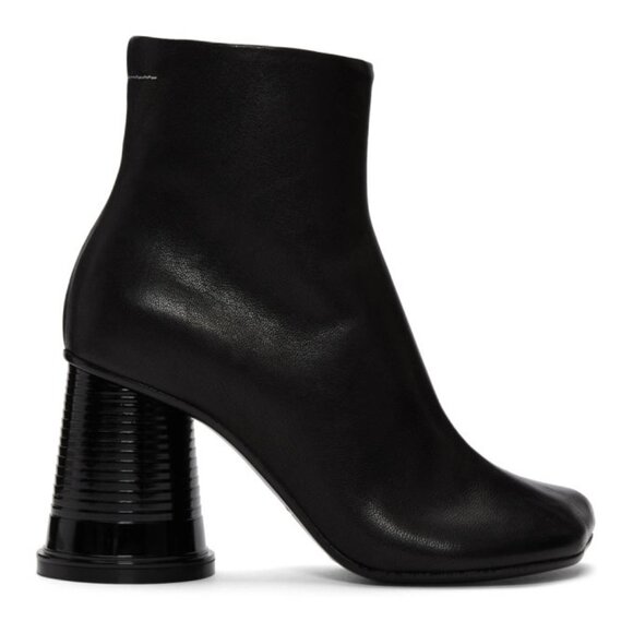 Rare MM6 Maison Martin Margiela Black Cup Heel Boots - 36.5 - NWT - Picture 1 of 5